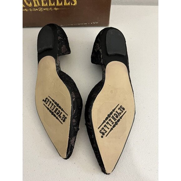 Seychelles Ballet Flat Shoes Women 9 Lace Deep Dark Secret Taupe Fabric - Picture 5 of 10